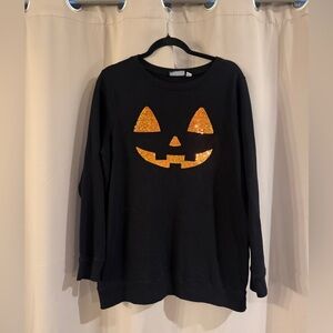Halloween Black Shirt with Orange Pumpkin Design